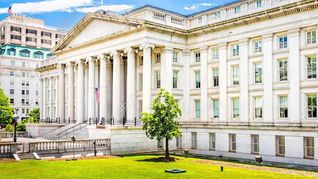 Departamento del tesoro de los Estados Unidos, donde se encuentra la Oficina de Grabado e Impresión.