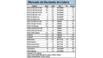 Mercado de Liniers: novillo cayó 1,08%