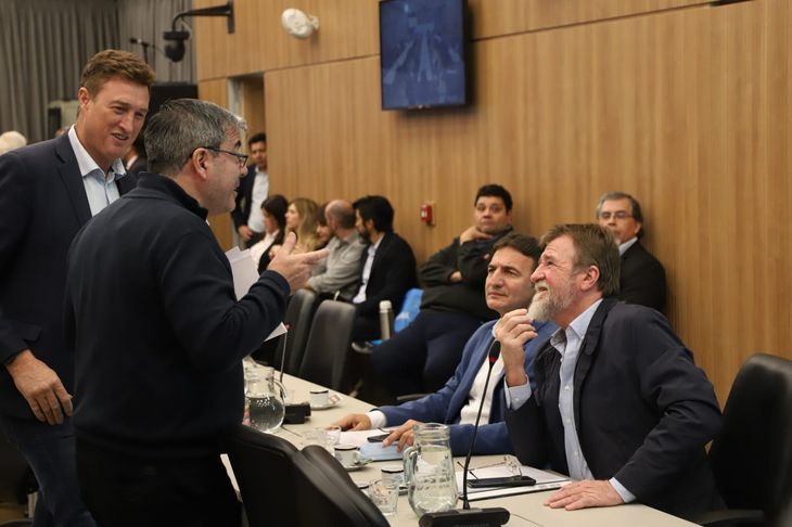 Germán Martínez debate con diputados de la UCR en la Comisión de Presupuesto.
