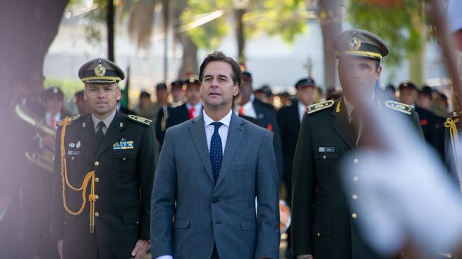 El presidente Luis Lacalle Pou durante el Día del Ejército.