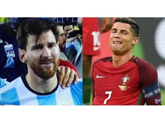 Messi y Ronaldo. Ambos terminaron llorando las finales continentales con sus selecciones.