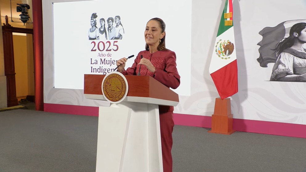 Claudia Sheinbaum en la Mañanera de este martes.