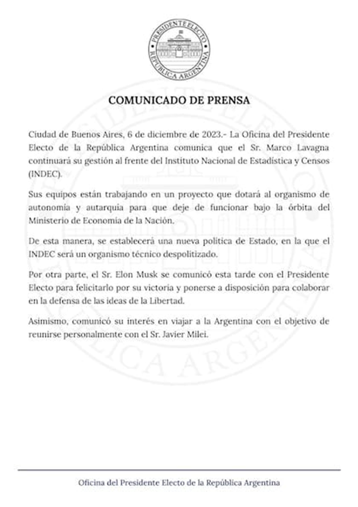 El gobierno de Javier Milei sabia quién era Marco Lavagna. Decidieron dejarlo en su puesto como una muestra de amplitud ideológica, con la idea que podrían manejarlo. Lo hicieron, pero puesto entre la espada y la Pared, un siempre fiel Lavagna tuvo que “saltar”.