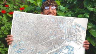 Abraham Gomez Reategui desafió a la paciencia con su dibujo de la Ciudad de Buenos Aires a mano.