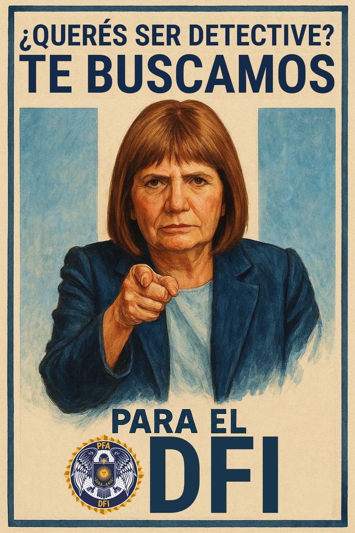 Patricia Bullrich realizó el anuncio al estilo Tío Sam Patricia Bullrich realizó el anuncio al estilo Tío Sam