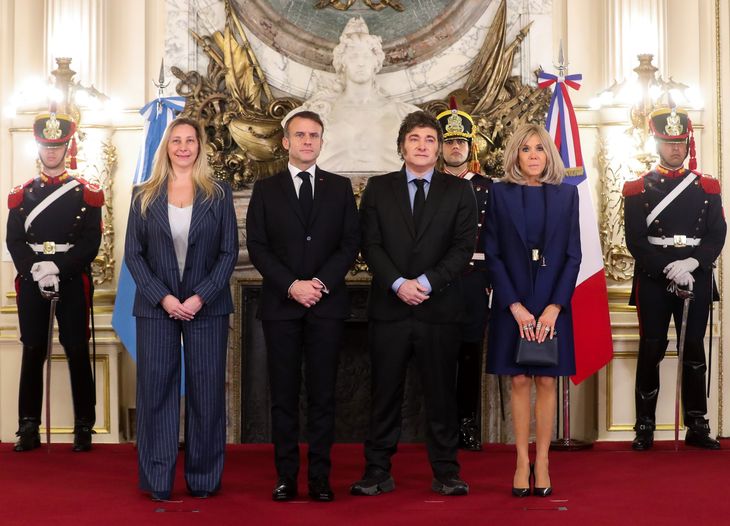 La foto oficial de la visita de Macron a la Casa Rosada este domingo. La foto oficial de la visita de Macron a la Casa Rosada este domingo.