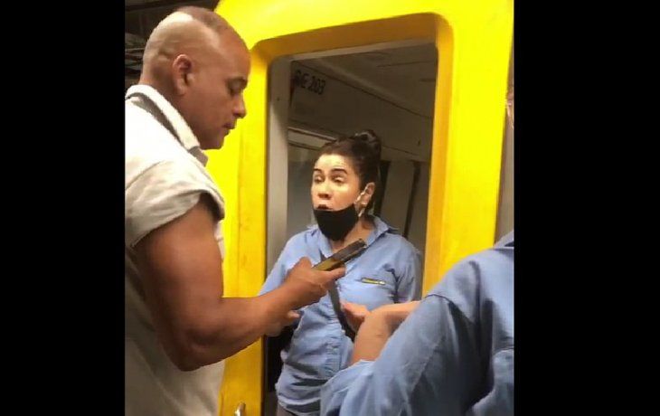 Escena del conflicto en el subte.