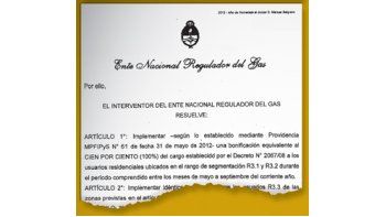 Confirmado: la Resolución 2.200 del Enargas restableció descuentos en las facturas de gas que deben notarse en las que reciban los usuarios a partir de los próximos días.