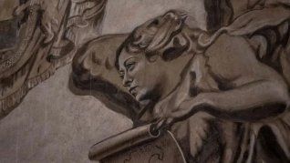 La cara del fresco apareció en la iglesia de San Lorenzo in Lucina. La cara del fresco apareció en la iglesia de San Lorenzo in Lucina.