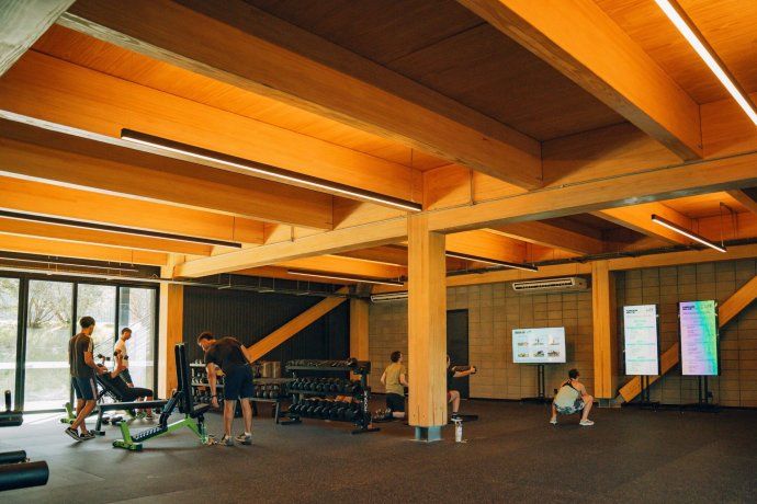 Un centro deportivo edificado con este sistema Un centro deportivo edificado con este sistema