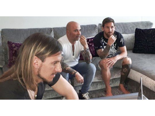 Sampaoli y Messi estuvieron reunidos en Barcelona.