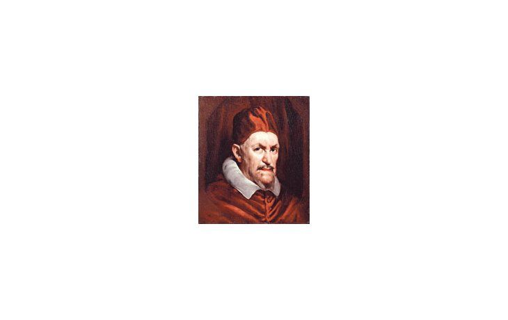 Copia de uno de los retratos del papa Inocencio X de Velázquez que puede verse en una muestra que reúne, entre otras obras, las de la Galería de Arte Moderno y Contemporáneo y de la histórica Academia Carrara, de Bérgamo.