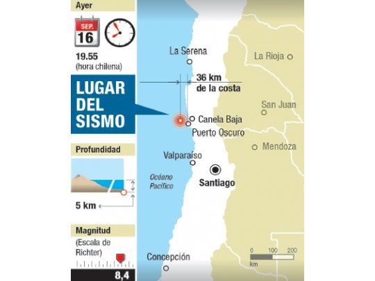 Un fuerte sismo en Chile se sintió hasta en Buenos Aires