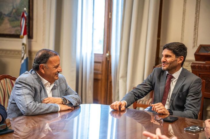 Ricardo Quintela y Maximiliano Pullaro, reunidos en Rosario. Ricardo Quintela y Maximiliano Pullaro, reunidos en Rosario.