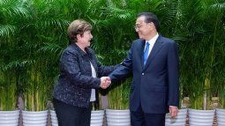 IMF Managing Director Kristalina Georgieva with former Chinese Premier Li Keqiang. IMF Managing Director Kristalina Georgieva with former Chinese Premier Li Keqiang.