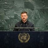 Volodimir Zelenski habló ante la Asamblea General de la ONU en Nueva York.