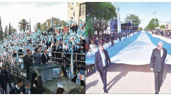 jornada festiva. Schiaretti encabezó el acto en Alta Gracia. Peppo, hizo lo propio en Hermoso Campo.