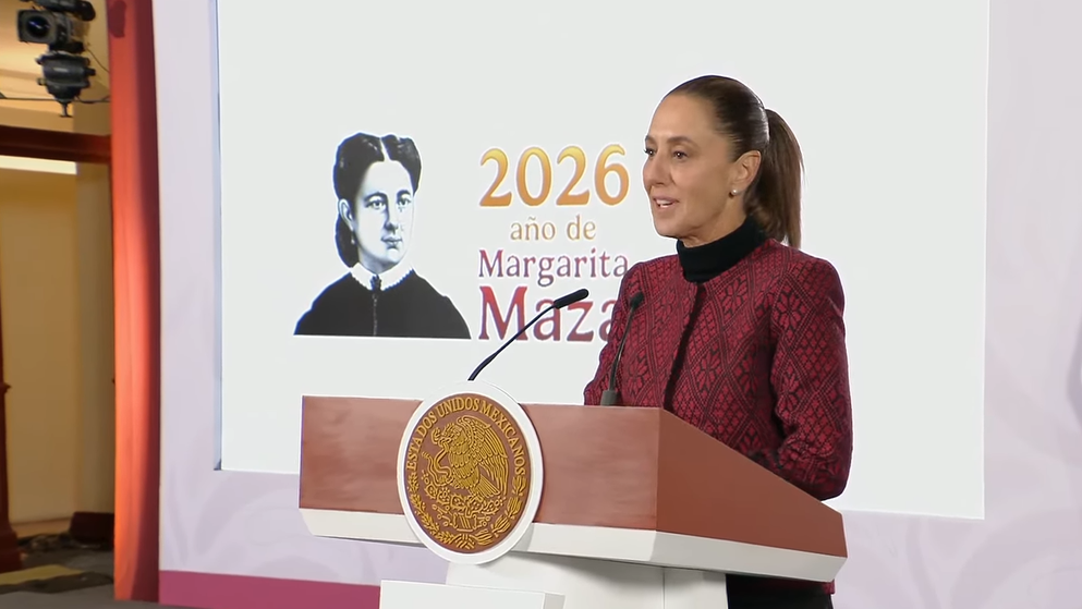 Claudia Sheinbaum en la Mañanera del Pueblo de este martes.
