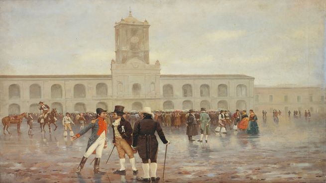 La Plaza de Mayo de 1810. Muy diferente a la actual.&nbsp;