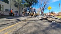 san isidro: el municipio realiza obras de reparacion de la via publica