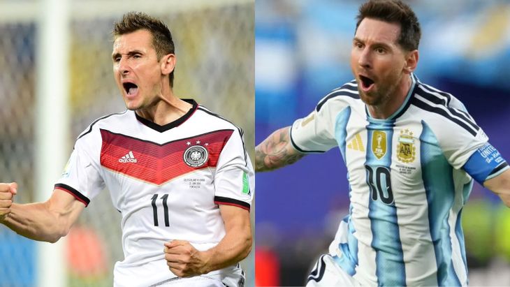 Miroslav Klose y Lionel Messi. Miroslav Klose y Lionel Messi.
