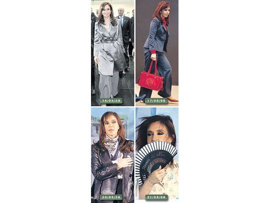 Una semana de desaciertos y repeticiones en la vestimentade Cristina de Kirchner. Demasiado fashion, pero pocaformalidad.