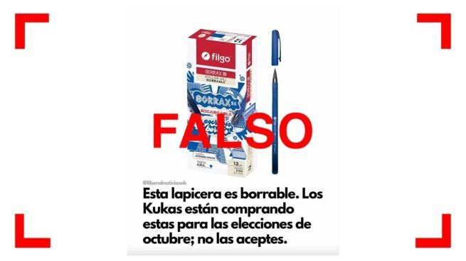Desmienten que las lapiceras para votar sean borrables.