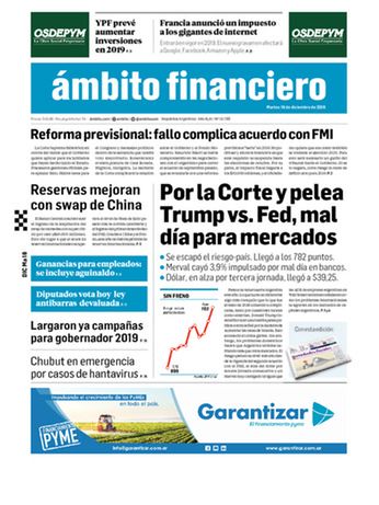 Tapa Edicion Impresa del 2018-12-18