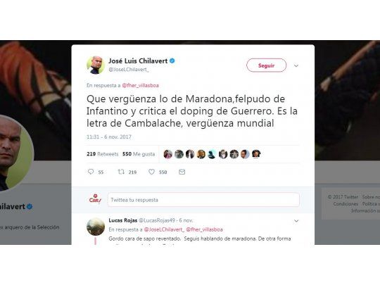 Chilavert atacó a Maradona.