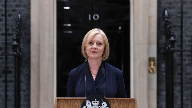 Liz Truss, primera ministra de Reino Unido, durante su primer discurso en el cargo.