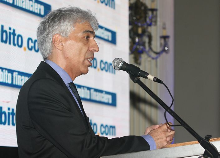 Francisco Marmol durante su mensaje en el brindis de Ámbito Financiero