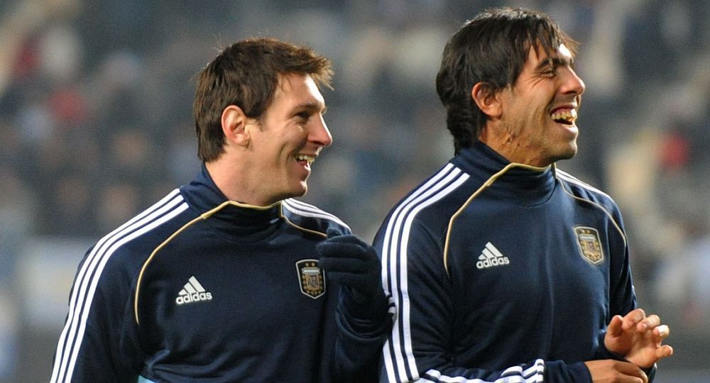 Tévez y Messi, juntos en la Selección. Tévez y Messi, juntos en la Selección.