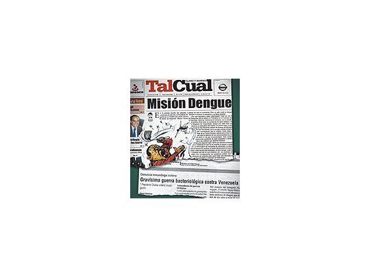 Dos versiones sobre un mismo tema: el diario opositor «Tal Cual»elogia la campaña antidengue y el oficialista «VEA» la critica.