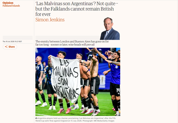 El editorial en The Guardian, a días de la derrota inglesa en la semifinal del Mundial 2026. El editorial en The Guardian, a días de la derrota inglesa en la semifinal del Mundial 2026.