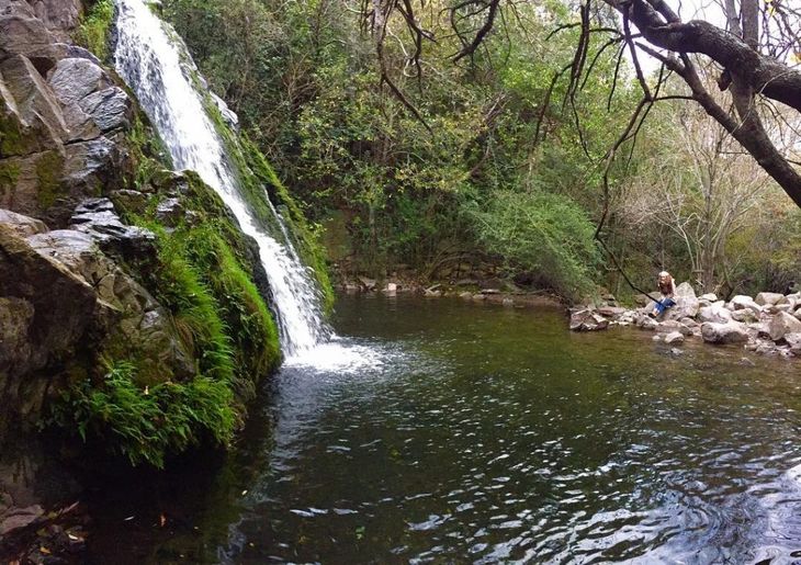 The self-guided walk to the waterfall involves a decrease in difficulty.