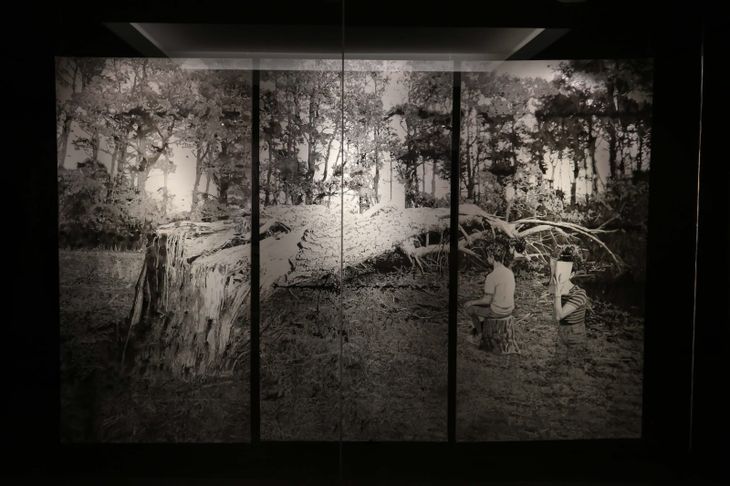 Observadores del desastre, Triptico de Claudio Gallina. Observadores del desastre, Triptico de Claudio Gallina.