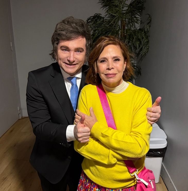 Javier Milei junto a Ágatha Ruiz de la Prada, en Madrid. Javier Milei junto a Ágatha Ruiz de la Prada, en Madrid.