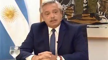 Alberto Fernández, durante la entrevista con Canal 9.