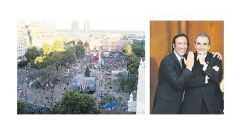 ámbito.com | El Gobierno hizo jurar el sábado a funcionarios en todas las carteras para cubrir el elenco. Hernán Lorenzino le tomó el juramento a Guillermo Moreno y lo abrazó para la foto. En la Plaza terminaban la maratón de bandas y el festejo.