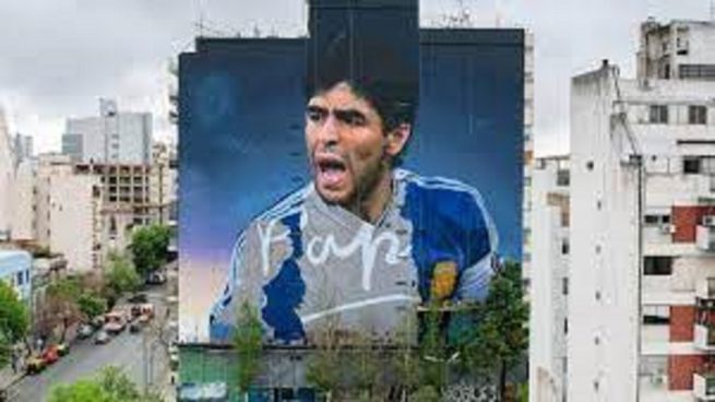 Mural de Maradona. 