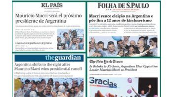 La elección de Mauricio Macri  acaparó grandes titulares en Reino Unido y Estados Unidos, aunque con más fuerza en los países hispanoparlantes.