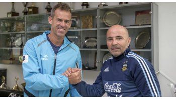 Sampaoli y Orsanic se reunieron en el predio de Ezeiza.