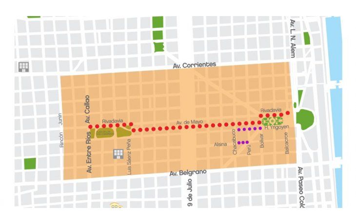 Mapa de cortes en la Ciudad por la Asamblea Legislativa