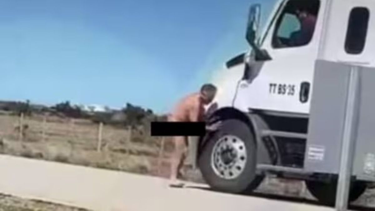 Caos en la ruta chilena: un hombre desnudo y borracho se lanzó sobre el auto de unos argentinos Caos en la ruta chilena: un hombre desnudo y borracho se lanzó sobre el auto de unos argentinos