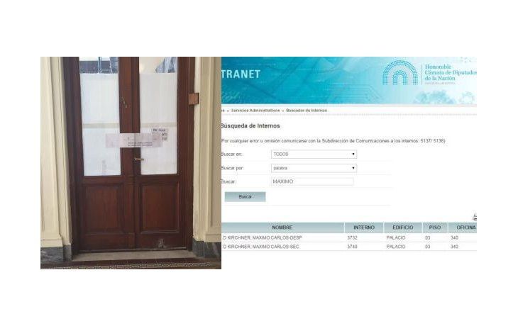 El despacho había sido asignado oficialmente al diputado Máximo Kirchner.