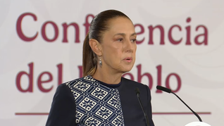 Claudia Sheinbaum en la Mañanera del Pueblo.