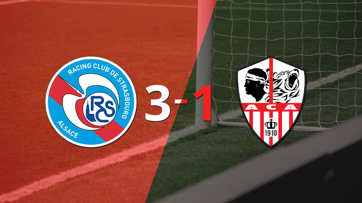 With many goals, RC Strasbourg defeated Ajaccio AC 3-1