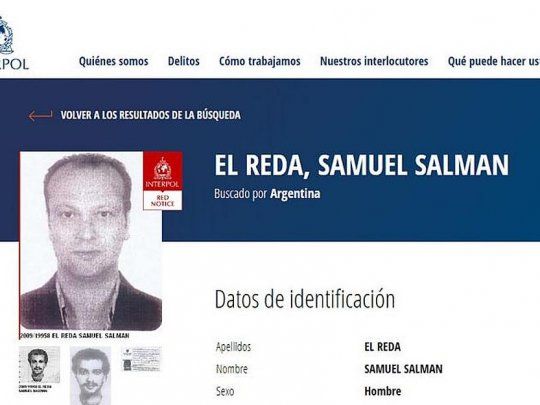 Pedido de captura de&nbsp;Salman Raouf Salman&nbsp;publicado en la página de INTERPOL.
