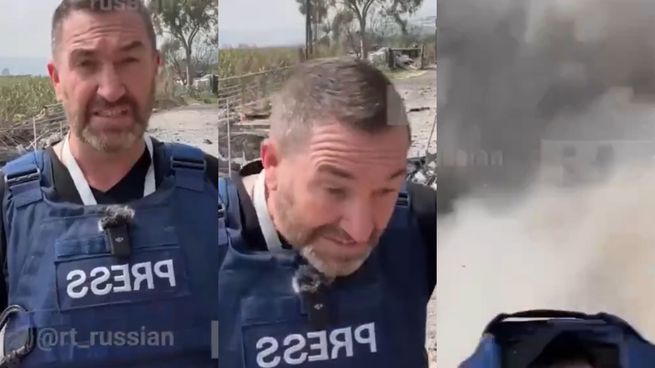 Un misil impactó a metros de un equipo de RT durante una transmisión en vivo en el sur del Líbano.