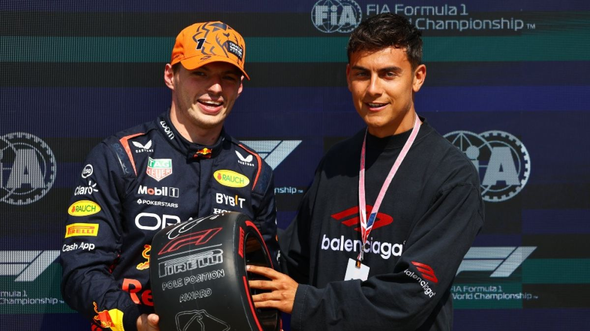 Dybala and Verstappen together at the British Grand Prix